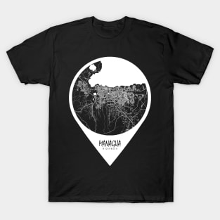 Managua, Nicaragua City Map - Travel Pin T-Shirt